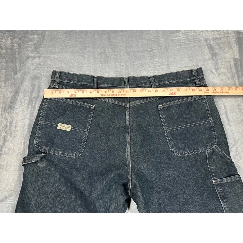 Wrangler Carpenter Jeans Mens‎ 42x32 Dark Wash Denim Work Pants 94OR0QW